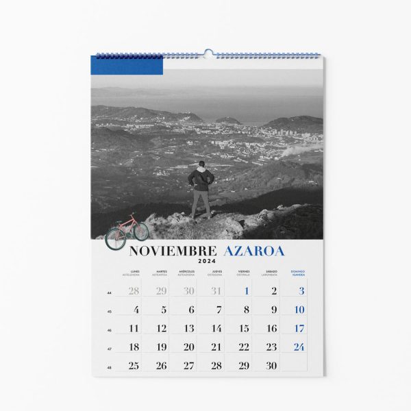 Calendario pared Donostia en blanco y negro